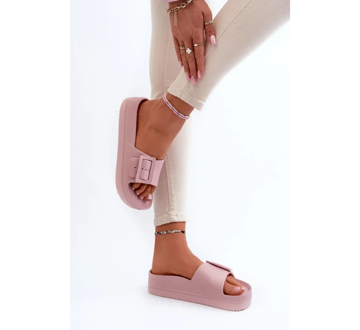 Dámské pěnové pantofle Big Star na platformě - růžová Dámské pěnové pantofle Big Star na platformě - růžová