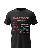 Dámské bavlněné tričko s potiskem - HODINOVÁ SAZBA KADEŘNICE - černé Dámské bavlněné tričko s potiskem - HODINOVÁ SAZBA KADEŘNICE - černé