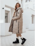 Dámská přechodná bunda prošívaná s kapucí béžová Dstreet model 21991084 - FashionStreet