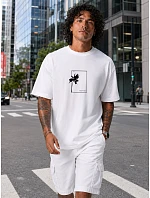 Tshirt męski oversize z nadrukiem bawełniany biały model 22214434 - FashionStreet Tshirt męski oversize z nadrukiem bawełniany biały model 22214434 - FashionStreet