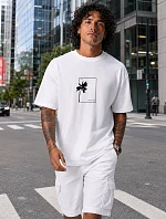 Pánské bavlněné tričko oversize s potiskem FashionStreet NX1046R