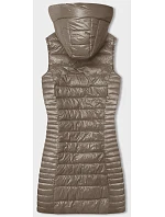 Prošívaná vesta s kapucí cappuccino (16M9113-62)
