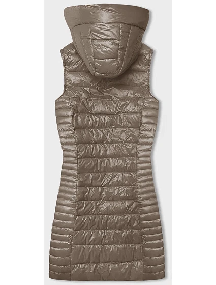Prošívaná vesta v barvě cappuccino s kapucí model 18934679 - J.STYLE