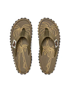 Pánské žabky Gumbies ISLANDER FLIP-FLOP PALM LEAF KHAKI