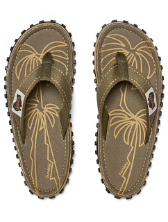 Pánské žabky Gumbies ISLANDER FLIP-FLOP PALM LEAF KHAKI