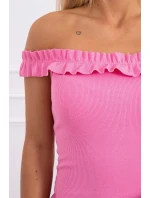 Španělské šaty s volánky světle růžové