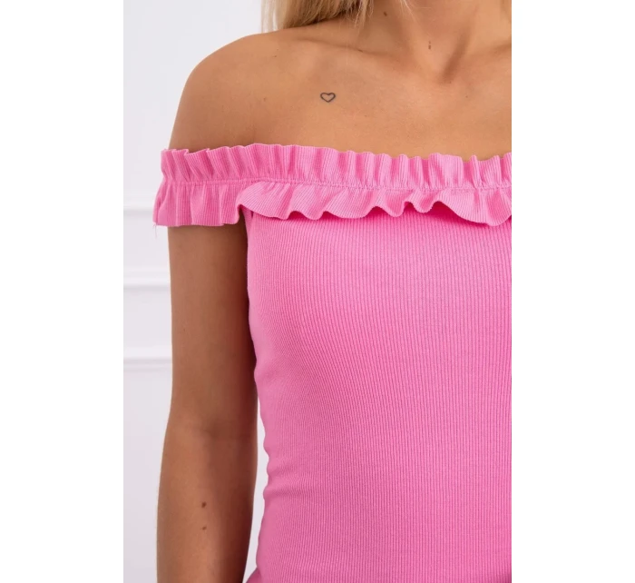 Španělské šaty s volánky světle růžové