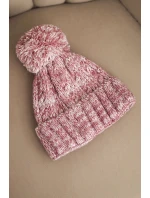 Dámská zimní čepice s bambulí z vlny model 21725320 světle růžová - K-Fashion Dámská zimní čepice s bambulí z vlny model 21725320 světle růžová - K-Fashion