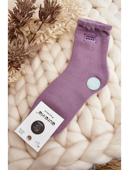 Dámské silné ponožky fialové