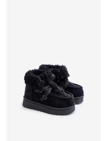 Sněhule boty dětské zateplené kožešinou černé model 21678734 - Boto Sněhule boty dětské zateplené kožešinou černé model 21678734 - Boto