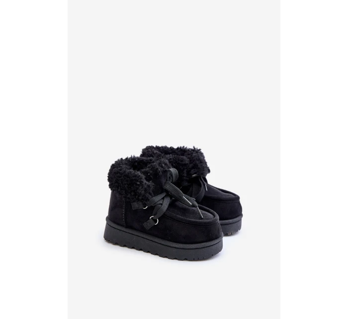 Sněhule boty dětské zateplené kožešinou černé model 21678734 - Boto Sněhule boty dětské zateplené kožešinou černé model 21678734 - Boto