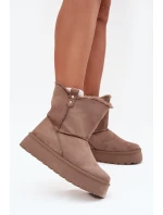 Dámské sněhule na platformě s kožíškem Evelira – světle béžové Dámské sněhule na platformě s kožíškem Evelira – světle béžové