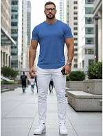 Tshirt męski basic niebieski model 22216273 - FashionStreet Tshirt męski basic niebieski model 22216273 - FashionStreet