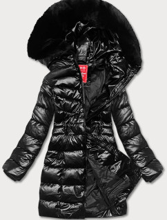 Černá dámská vypasovaná zimní bunda (2M-032)