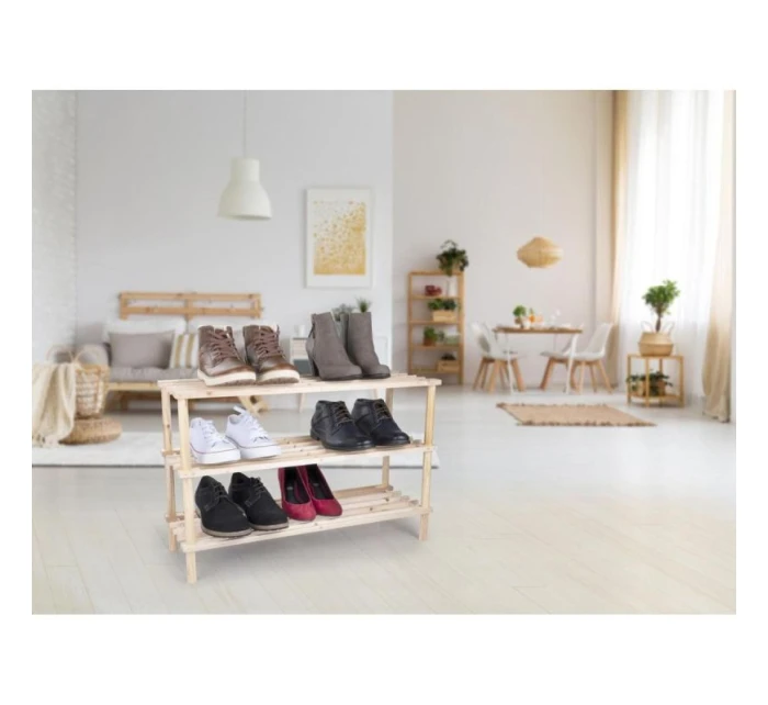 POLICE NA BOTY 3 ÚROVNĚ DŘEVĚNÉ ALPINA