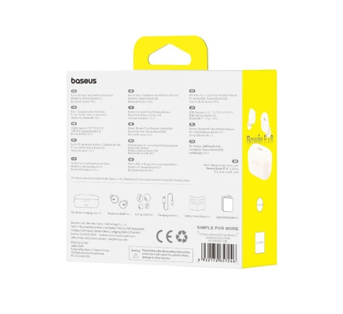 Bezdrátová sluchátka Baseus Bowie E18 (bílá)