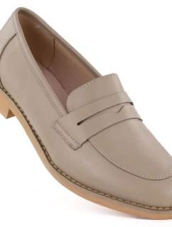 Kožené polobotky Jezzi béžové SFY25128