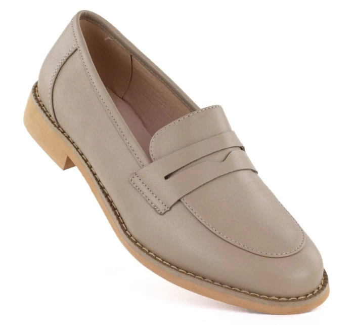 Kožené polobotky Jezzi béžové SFY25128