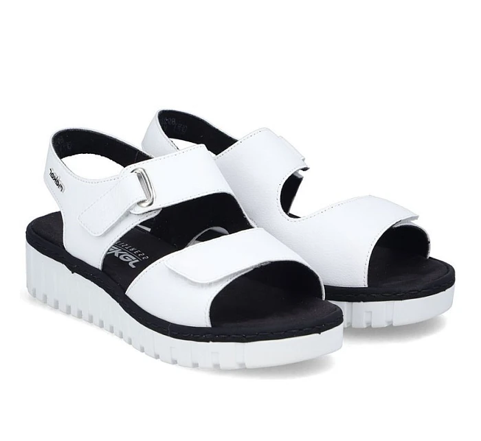 Skórzane damskie na białe model 22086949 - Rieker Skórzane damskie na białe model 22086949 - Rieker