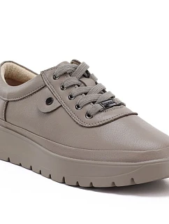 Pohodlné béžové dámské kožené polobotky model 22282627 - VINCEZA