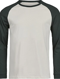 Tee Jays TJ 1170 Baseballové tričko s dlouhým rukávem "Unlabeled" 18.1170 cement/dark green