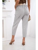 Kalhoty Summer Punto se zapínáním na nohavice šedý Kalhoty Summer Punto se zapínáním na nohavice šedý
