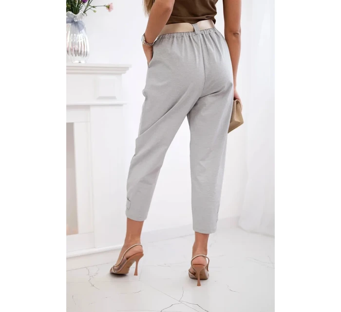 Kalhoty Summer Punto se zapínáním na nohavice šedý Kalhoty Summer Punto se zapínáním na nohavice šedý