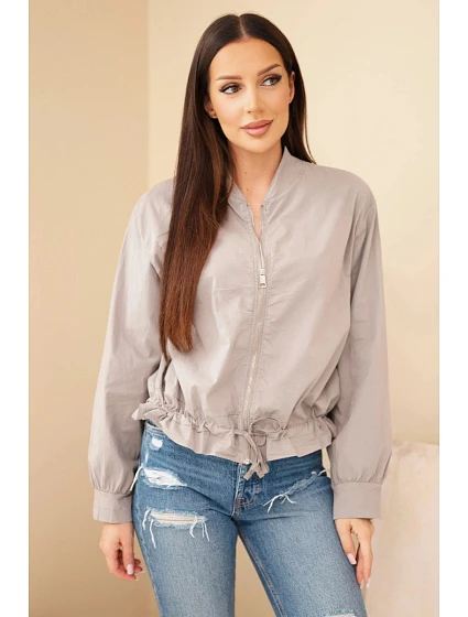 Dámská bavlněná model 22277417 mikina se zavazováním dole fango - K-Fashion