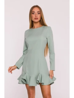 M880 Šaty s volánkovým lemem - mátové
