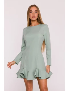 M880 Šaty s volánkovým lemem - mátové