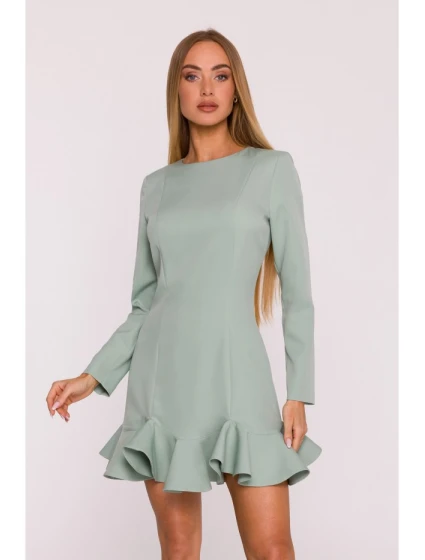 M880 Šaty s volánkovým lemem - mátové M880 Šaty s volánkovým lemem - mátové
