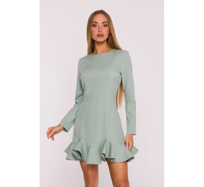 M880 Šaty s volánkovým lemem - mátové M880 Šaty s volánkovým lemem - mátové