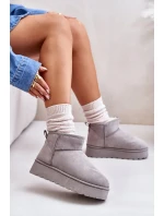 Sněhule Dámské Na Platformě Zateplené Kožíškem Šedé Xamella Sněhule Dámské Na Platformě Zateplené Kožíškem Šedé Xamella