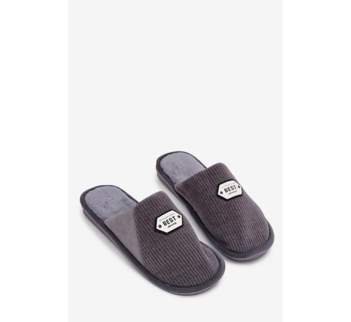 Pánské nazouváky s nášivkou Presine – šedé