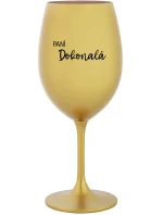 PANÍ DOKONALÁ - zlatá sklenice na víno 350 ml PANÍ DOKONALÁ - zlatá sklenice na víno 350 ml