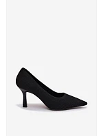 Materiálové Podpatky Lodičky Černé model 22102879 - Boto Materiálové Podpatky Lodičky Černé model 22102879 - Boto