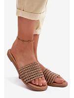 Dámské ploché s kamínky hnědé Fendi