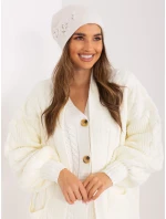 Czapka AT CZ model 18997360 ecru - FPrice Czapka AT CZ model 18997360 ecru - FPrice