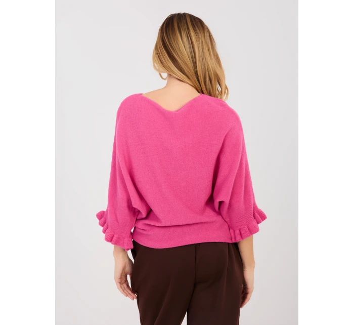 Sweter MI SW model 21937214 ciemny różowy - FPrice Sweter MI SW model 21937214 ciemny różowy - FPrice