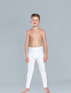 Dlouhé chlapecké kalhoty Jaś - bílé