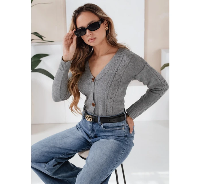 Dámský svetr MELANIA světle šedý FashionStreet MY1654