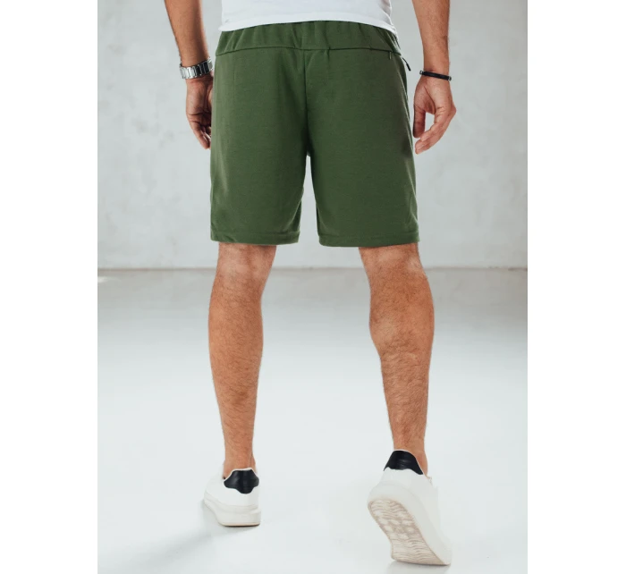 FashionStreet pánské olivové teplákové šortky SX2473