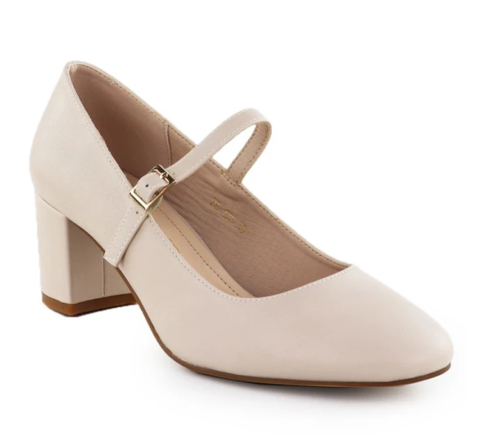 Sergio Leone PB176 páskové lodičky na nízkém podpatku v tělové barvě Sergio Leone PB176