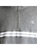 Calvin Klein Zip Fleece Hoodie Logo Tape Grey Heather mikina - LZ04RE285G-P7E pánské