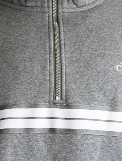 Zip Fleece Hoodie Logo Tape Grey Heather mikina model 22179282 pánské - Calvin Klein