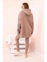 Dámská souprava bavlněná mikina s kapucí a legíny s vysokým pasem fango