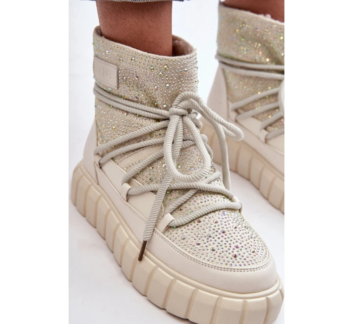 Ocieplené sněžné boty s džetami GOE MM2N4081 bežové