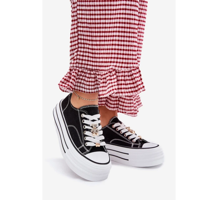 Dámské Tenisky Na Platformě Se Zlatými Černé model 21701238 - Boto Dámské Tenisky Na Platformě Se Zlatými Černé model 21701238 - Boto