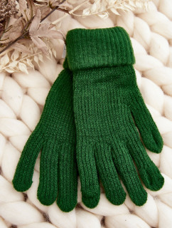 Dámské hladké rukavice, zelené