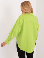 Limetková oversize košile s límečkem